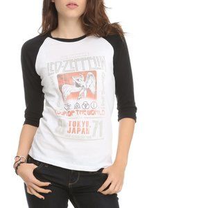 Led Zeppelin Tokyo Japan 1971 Raglan metal rock Official Tee M NWT made USA
